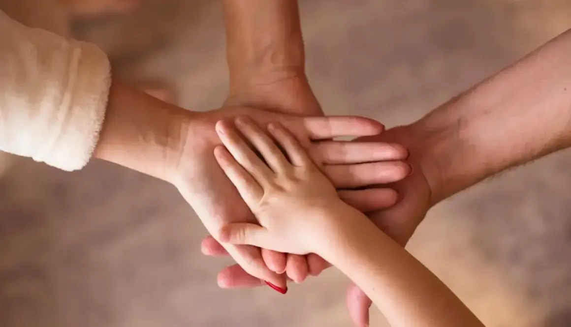 Hands showing support